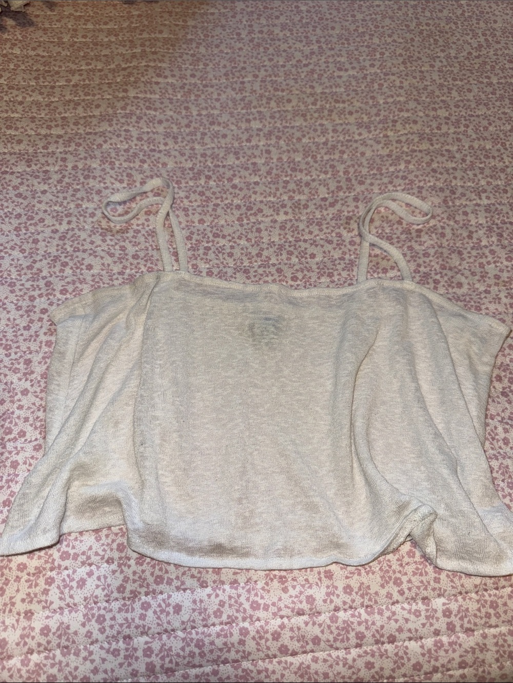 Amuse Society Cream Spaghetti-Strap Cropped Camisole